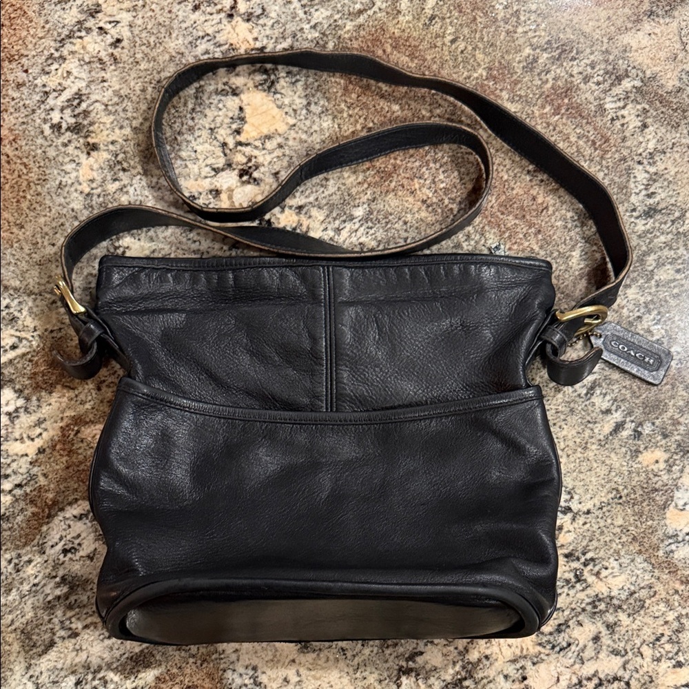 Vintage COACH BLEECKER 4153 Smooth Leather Bucket Shoulder Bag Handbag BLACK